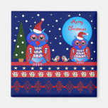 De leuke decoratieve magneet van Kerstmis met uile
