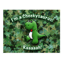 De leuke Dinosaurus is een Cheekysaurus Wenskaart