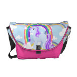 De leuke Eenhoorn van de Regenboog op Wolken rickshaw messenger bags