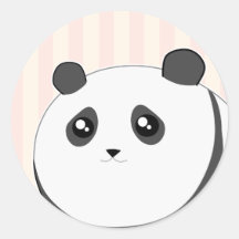 De leuke mollige panda Kawaii draagt Ronde Sticker