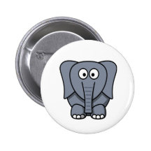 De leuke Olifant Clipart van de Cartoon Speldbuttons