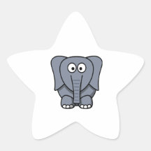 De leuke Olifant Clipart van de Cartoon Ster Stickers