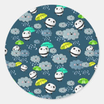 De leuke Panda draagt Patroon Ronde Sticker