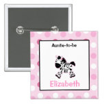 De leuke Roze Zebra Aangepaste Knoop van het naamp buttons