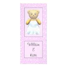 De leuke Teddybeer van de Bruid van het Huwelijk Persoonlijke Uitnodiging