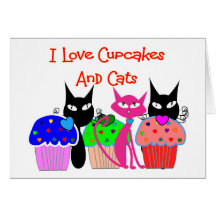 De "liefde van I cupcakes en katten"--De Giften va Wenskaarten