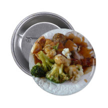 De Lunch van Kerstmis Speld Button