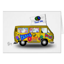 De magische Bestelwagen van de Hippie Kaart