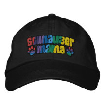De Mamma's van Schnauzer Geborduurde Basebal Pet