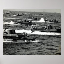 De Marine van WO.II de V.S. valt Iwo Jima binnen Afdruk