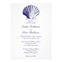 De marineblauwe Shells van het Zee Uitnodiging van