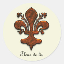 De middeleeuwse stijl Fleur DE Lis van Florence Ronde Sticker