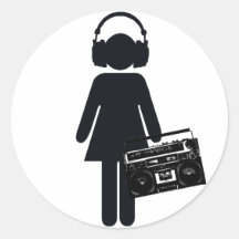De Minnaar van de muziek Ronde Stickers