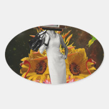 De mode van de vogel ovaalvormige sticker