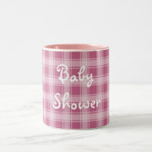 De mok van het baby shower in roze & wit