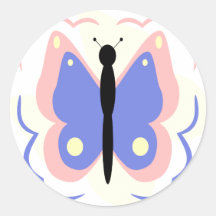 De mooie Roze en Blauwe Sticker van de Vlinder