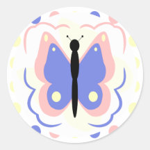De mooie Roze en Blauwe Sticker van de Vlinder