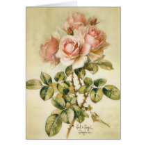 De mooie Roze Vintage Kaart van Rozen kaarten