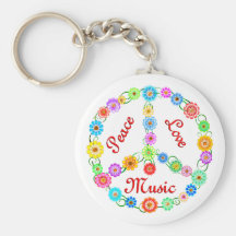 De Muziek van de Liefde van de vrede Sleutelhanger