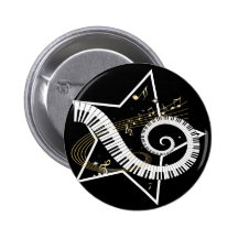 De muzikale gouden nota's van de Ster Speldbuttons