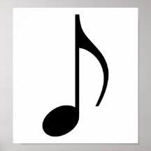 De nota van de muziek poster