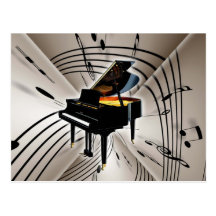 De Nota's en het Personeel van de piano Wens Kaarten