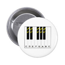 De Nota's van de piano Speld Buttons