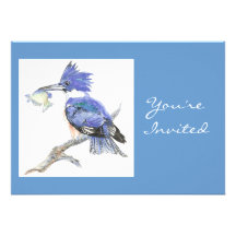 De nouveau à la nature, martin-pêcheur, oiseau, fê invitation personnalisée