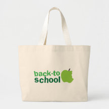 de nouveau à l'école avec la pomme verte sac en toile