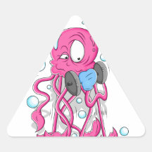 De Octopus van de cartoon Driehoekige Sticker