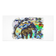 De Olifant van de be*trekken-kleur Persoonlijke Fotokaart