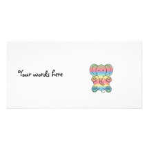 De olifant van het baby in regenboogpastelkleur foto kaart