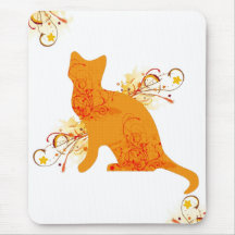 De oranje & Gele Minnaar Mousepad van de Kat Muismat
