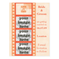 De oranje Strook van de Film bewaart de Briefkaart briefkaarten