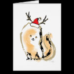 De oranje Witte Kat van Kerstmis kaarten