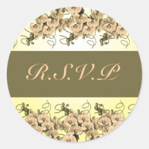 De orchidee rsvp stickers van de perzik - klantger
