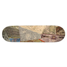 De oude Collage van Kaarten Skate Decks