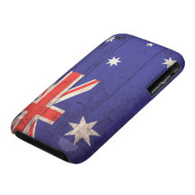 De oude Houten Vlag van Australië Case-Mate iPhone 3 Hoesje