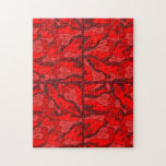 De overvloed van de Jugendstil rode tulpen Puzzel