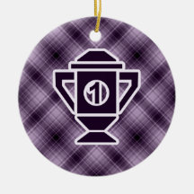 De paarse 1st Trofee van de Plaats Kerstboom Ornament