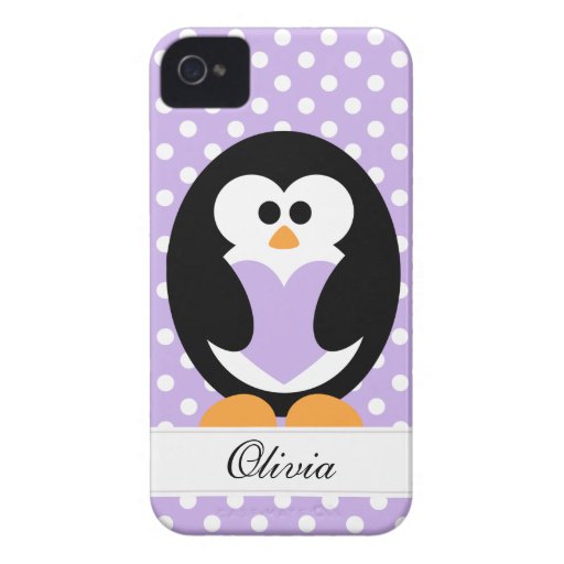 De paarse Liefde van de Pinguïn iPhone 4 Hoesjes