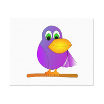 De paarse Papegaai van de Cartoon Gallerij Wrap Canvas
