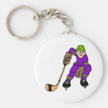 De paarse Speler van het Hockey van de Olijf Sleutelhanger