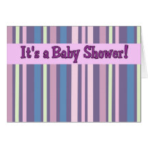 De paarse Uitnodigingen van het Baby shower van de Wenskaart