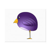 De paarse Vogel van de Cartoon Gallerij Wrapped Canvas