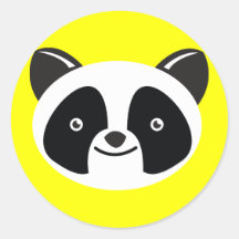 De panda draagt gezicht Kawaii Ronde Sticker