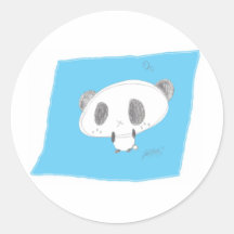 De panda draagt ronde sticker