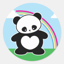 De panda van Kawaii Ronde Sticker