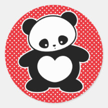 De panda van Kawaii Ronde Sticker
