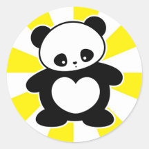De panda van Kawaii Ronde Stickers